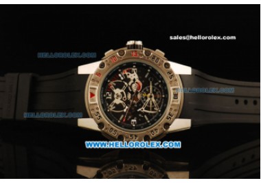 Richard Mille RM 025 Automatic Movement Black Skeleton Dial Black Rubber Strap