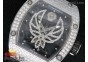 RM 051 SS Full Paved Diamonds Phœnix Dial on Black Rubber Strap 6T51