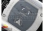 RM 051 SS Full Paved Diamonds Phœnix Dial on Black Rubber Strap 6T51