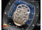 RM052 Black Ceramic Gold Skull Dial on Black Rubber Strap MIYOTA8215