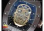 RM052 Brown Ceramic Gold Skull Dial on Brown Rubber Strap MIYOTA8215