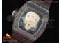 RM052 Brown Ceramic Gold Skull Dial on Brown Rubber Strap MIYOTA8215