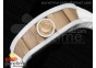 RM052 White Ceramic Gold Skull Dial on White Rubber Strap MIYOTA8215