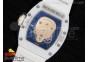 RM052 White Ceramic Gold Skull Dial on White Rubber Strap MIYOTA8215