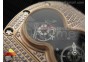 RM053 RG Fake Tourbillon Full Paved Diamonds Skeleton Dial on Black Rubber Strap A2824