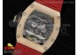 RM053 RG Fake Tourbillon Skeleton Dial on Red Rubber Strap A2824