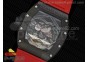 RM053 PVD Fake Tourbillon Skeleton Dial on Red Rubber Strap A2824