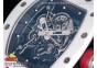 RM055 Real White Ceramic Case KVF Best Edition Skeleton Dial Red on White Rubber Strap MIYOTA8215