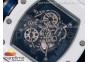 RM055 Real White Ceramic Case KVF Best Edition Skeleton Dial Blue on White Rubber Strap MIYOTA8215