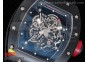 RM055 Real Ceramic Case KVF Best Edition Skeleton Dial Red on Black Rubber Strap MIYOTA8215