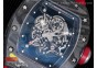 RM055 Forge Carbon Titanium Case KVF Best Edition Skeleton Dial Red on Red Rubber Strap MIYOTA8215