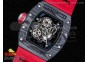 RM055 Forge Carbon Titanium Case KVF Best Edition Skeleton Dial Red on Red Rubber Strap MIYOTA8215