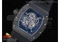 RM055 Real Ceramic Case KVF Best Edition Skeleton Dial White Inner Bezel on Black Rubber Strap MIYOTA8215