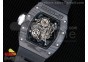 RM055 Forge Carbon Titanium Case KVF Best Edition Skeleton Dial White Inner Bezel on Black Rubber Strap MIYOTA8215