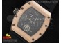 RM057 Dragon-Jackie Chan RG Rose Gold Dragon Dial Diamonds Bezel on Black Rubber Strap A2824