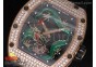 RM057 Dragon-Jackie Chan RG Green Dragon Dial Diamonds Bezel on Black Rubber Strap A2824