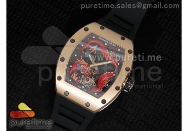 RM057 Dragon-Jackie Chan RG Red Dragon Dial on Black Rubber Strap A2824