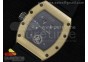 RM057 Dragon-Jackie Chan YG Yellow Gold Dragon Dial Diamonds Bezel on Black Rubber Strap A2824