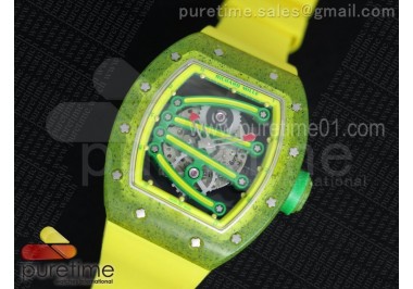 RM 059 Yohan Blake Yellow Inner Bezel Skeleton Dial on Yellow Rubber Strap 6T51