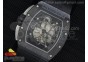 RM061 Black Ceramic Green Inner Bezel Skeleton Dial on Black Rubber Strap MIYOTA8215