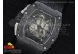 RM061 Black Ceramic White Inner Bezel Skeleton Dial on Black Rubber Strap MIYOTA8215