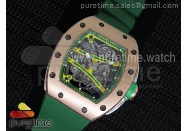 RM061 RG RMF Green Inner Bezel Skeleton Dial on Green Rubber Strap MIYOTA9015