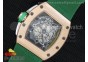 RM061 RG RMF Green Inner Bezel Skeleton Dial on Green Rubber Strap MIYOTA9015