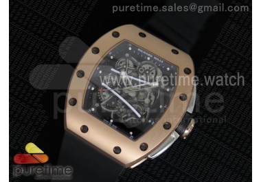 RM061 RG RMF Black Inner Bezel Skeleton Dial on Black Rubber Strap MIYOTA9015