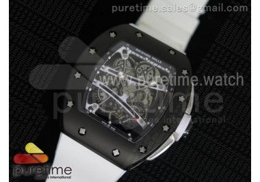 RM061 PVD RMF White Inner Bezel Skeleton Dial on White Rubber Strap MIYOTA9015