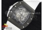 RM061 PVD RMF White Inner Bezel Skeleton Dial on White Rubber Strap MIYOTA9015