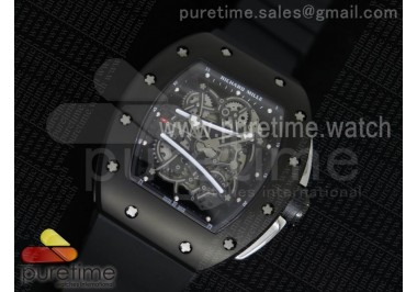 RM061 PVD RMF Black Inner Bezel Skeleton Dial on Black Rubber Strap MIYOTA9015