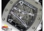 RM061 SS RMF White Inner Bezel Skeleton Dial on White Rubber Strap MIYOTA9015