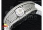 RM061 SS RMF White Inner Bezel Skeleton Dial on White Rubber Strap MIYOTA9015