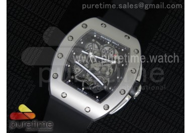 RM061 SS RMF Black Inner Bezel Skeleton Dial on Black Rubber Strap MIYOTA9015