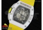 RM061 White Ceramic Yellow Inner Bezel Skeleton Dial on Yellow Rubber Strap MIYOTA8215