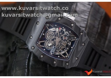 RICHARD MILLE 035-02 RAFAEL NADAL FORGE CARBON TITANIUM CASE. BLACK-WHITE FROM KVF BEST EDITION MIYOTA8215