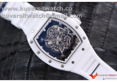 RICHARD MILLE 055 WHITE CERAMIC BEZEL SKELETON DIAL.MIYOTA8215