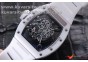 RICHARD MILLE 055 WHITE CERAMIC BEZEL SKELETON DIAL.MIYOTA8215