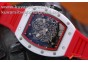 RICHARD MILLE 055 WHITE CERAMIC BEZEL/RED SKELETON DIAL.MIYOTA8215