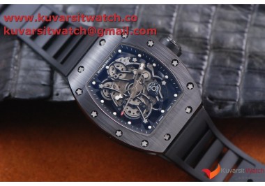 RICHARD MILLE 055 BLACK CERAMIC BEZEL SKELETON DIAL.MIYOTA8215