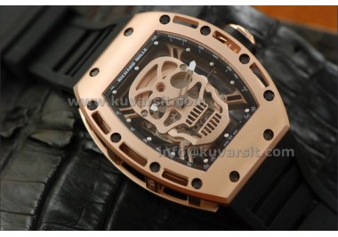 RICHARD MILLE SKULL TOURBILLON ROSE GOLD..