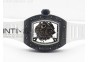 RM055 Ti Case KVF Best Edition Carbon Bezel Skeleton Dial Black Crown on White Rubber Strap MIYOTA8215