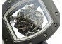 RM055 Ti Case KVF Best Edition Carbon Bezel Skeleton Dial Black Crown on White Rubber Strap MIYOTA8215