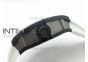 RM055 Ti Case KVF Best Edition Carbon Bezel Skeleton Dial Black Crown on White Rubber Strap MIYOTA8215