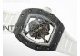 RM055 Ti Case KVF Best Edition Carbon Bezel Skeleton Dial White Crown on White Rubber Strap MIYOTA8215