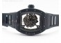 RM055 White Ceramic Case KVF Best Edition Black Ceramic Bezel Skeleton Dial on Black Rubber Strap MIYOTA8215