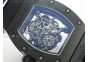 RM055 White Ceramic Case KVF Best Edition Black Ceramic Bezel Skeleton Dial on Black Rubber Strap MIYOTA8215