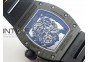 RM055 Ti Case KVF Best Edition Black Ceramic Bezel Skeleton Dial on Black Rubber Strap MIYOTA8215