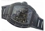 RM011 Carbon Case Chronograph KVF 1:1 Best Edition Ceramic Bezel Skeleton Dial on Black Rubber Strap A7750