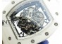 RM055 Real White Ceramic Case KVF Best Edition Skeleton Dial Blue on White Rubber Strap MIYOTA8215